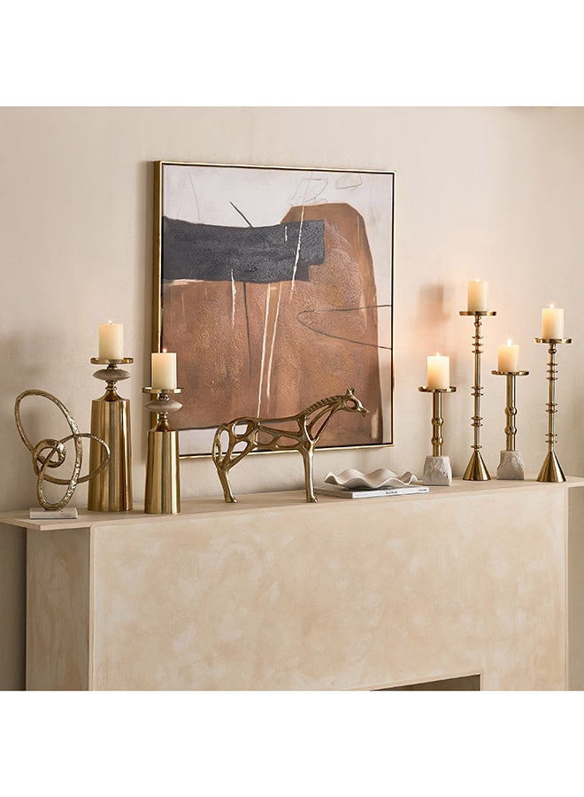 Home Box حامل شموع عمودي زخرفي باللونين الذهبي والأبيض - Image 5